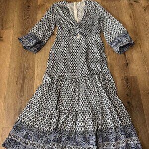 Veronica Beard Dinia Multicolor Geometric Cutout Midi-Dress Size 6